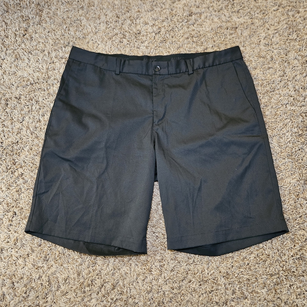 Nike Golf Shorts Mens Size 38 Black Flat Front Standard Fit Casual